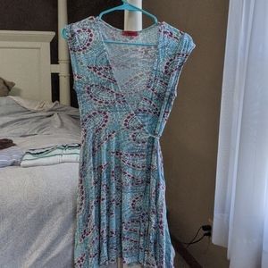 Cute multicolor wrap dress.  With pockets!